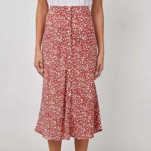 Rails Rosetta skirt in red ditsy floral NWT
